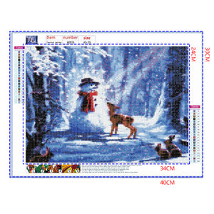 Full Diamond Painting kit - Christmas snowman,deer and rabbits
