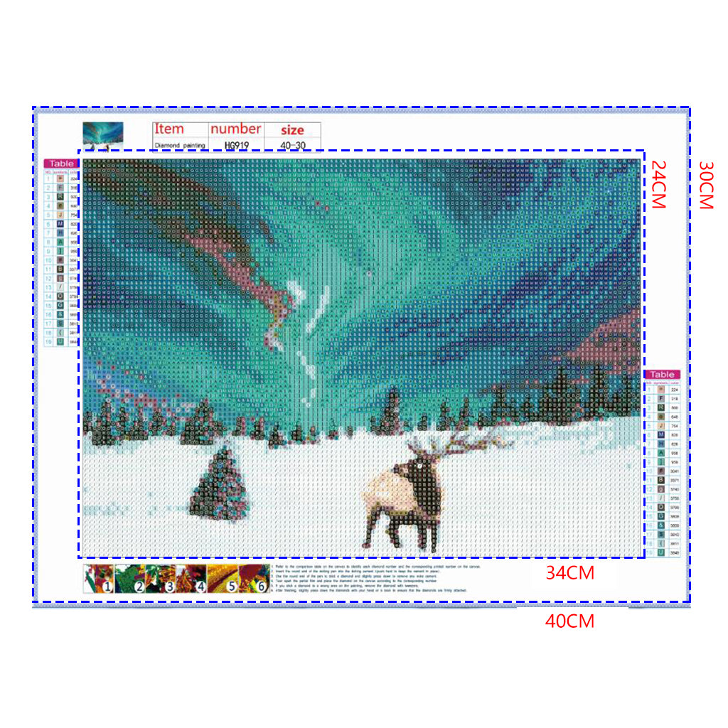 Full Diamond Painting kit - Aurora on Christmas