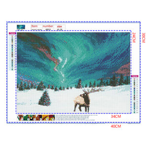Full Diamond Painting kit - Aurora on Christmas