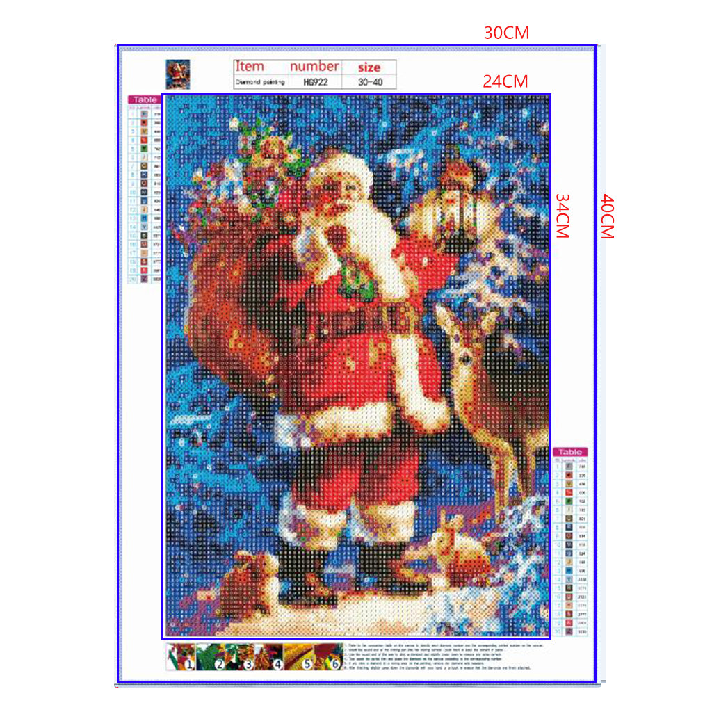 Full Diamond Painting kit - Santa Claus, deer and rabbits