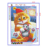 Full Diamond Painting kit - Cat and mouse merry christmas