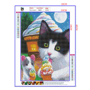 Full Diamond Painting kit - Cat and mouse