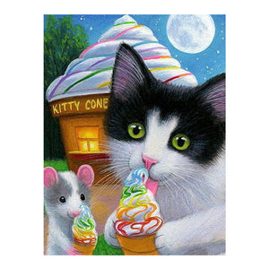 Full Diamond Painting kit - Cat and mouse