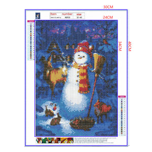 Full Diamond Painting kit - Christmas snowman and animals
