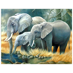 Full Diamond Painting kit - Elephant family