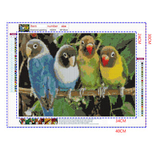 Full Diamond Painting kit - Parrots