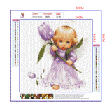 Full Diamond Painting kit - Angel holding a flower