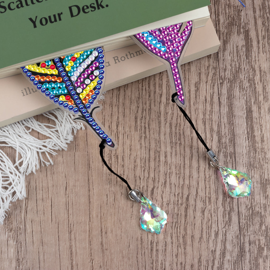 6 Pcs DIY Feather Diamond Painting Bookmark