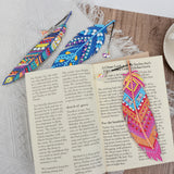 6 Pcs DIY Feather Diamond Painting Bookmark