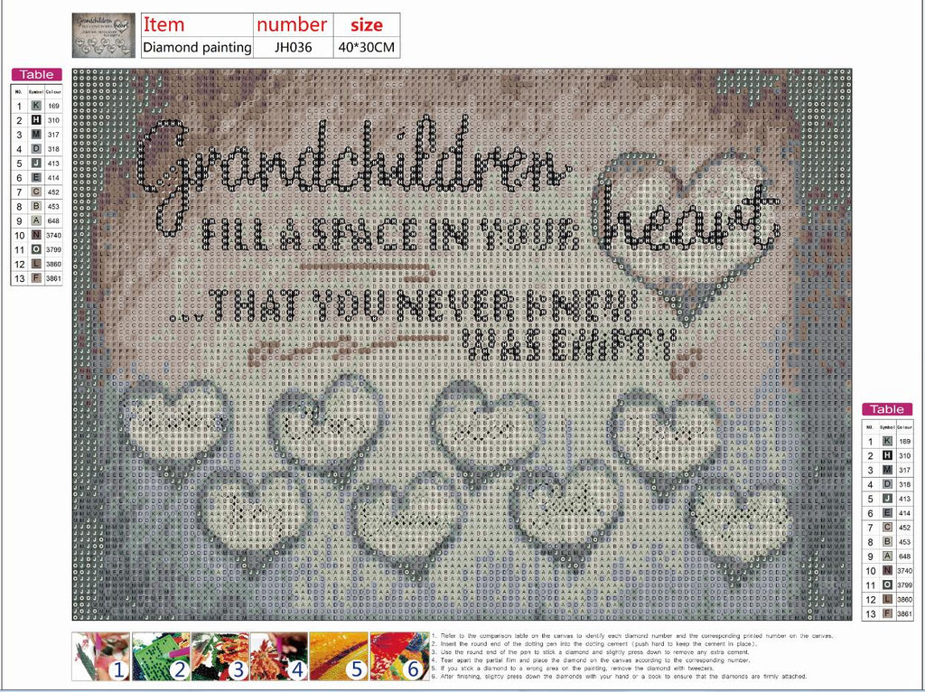 Full Diamond Painting kit - Grandchildren fill a space in your heart