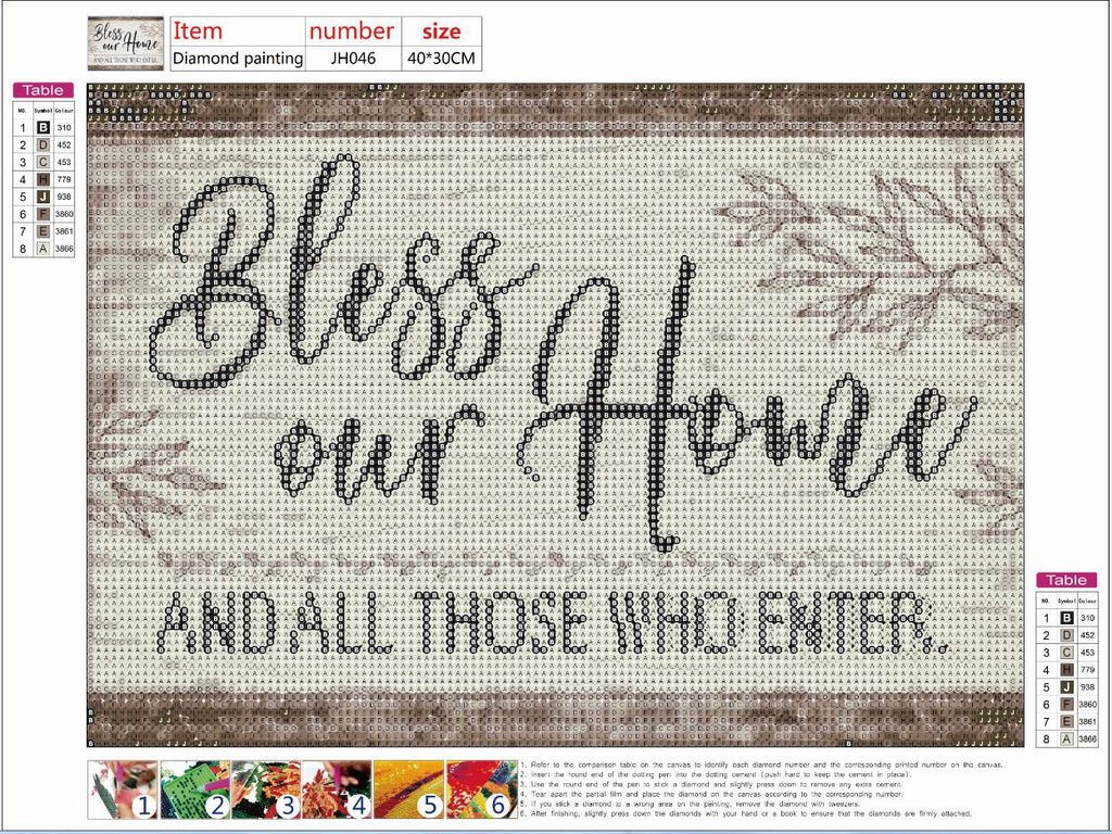 Full Diamond Painting kit - Bless our home