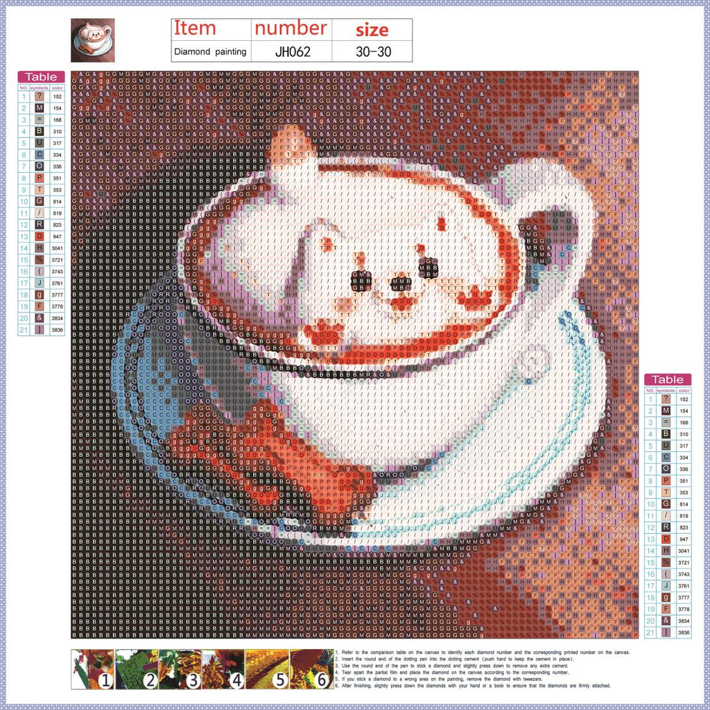 Full Diamond Painting kit - Dog in coffee