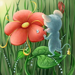 Full Diamond Painting kit - Flowers and mice
