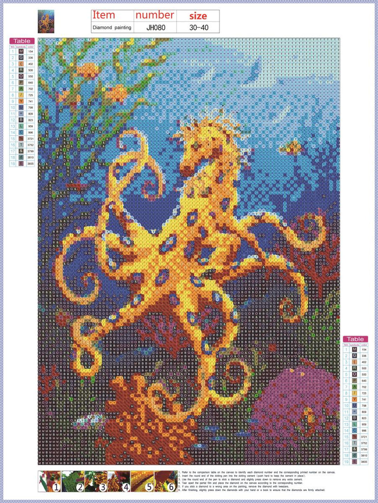 Full Diamond Painting kit - The blue Ringed Octopus