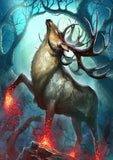 Full Diamond Painting kit - Flaming Elk