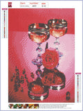 Full Diamond Painting kit - Rose and wine glass