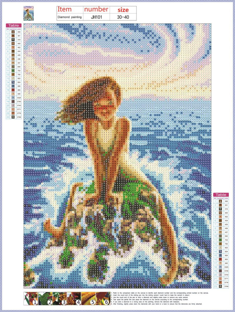 Full Diamond Painting kit - A girl at sea