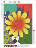Full Diamond Painting kit - Smiley flower