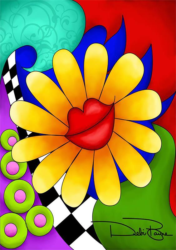 Full Diamond Painting kit - Smiley flower