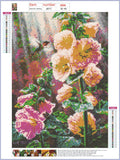 Full Diamond Painting kit - Beautiful Flowers and Hummingbird