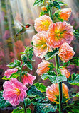 Full Diamond Painting kit - Beautiful Flowers and Hummingbird
