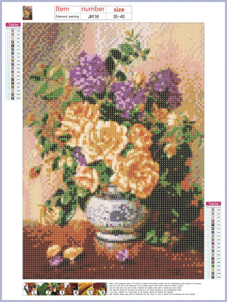 Full Diamond Painting kit - Beautiful Flowers