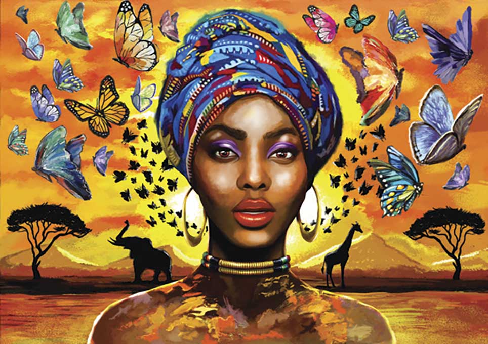 Full Diamond Painting kit - Pretty african woman