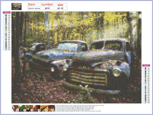 Full Diamond Painting kit - Abandoned cars