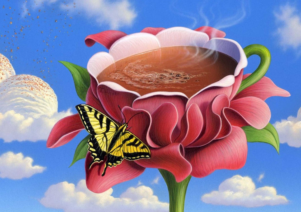 Full Diamond Painting kit - Abstract flower coffee