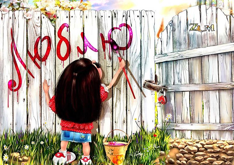 Full Diamond Painting kit - Cartoon lovely girl