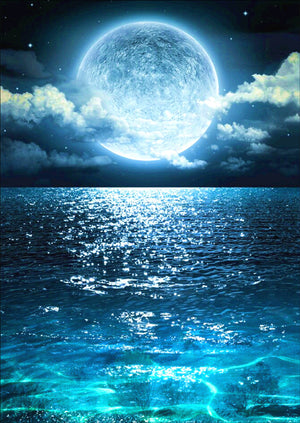 Full Diamond Painting kit - Sea under the big moon