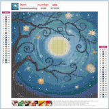 Full Diamond Painting kit - Old tree in moonlight