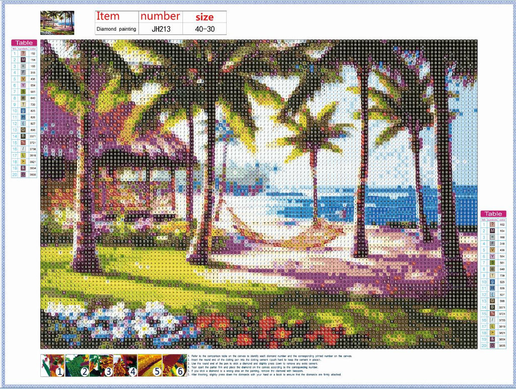 Full Diamond Painting kit - Summer seaside scenery