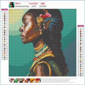 Full Diamond Painting kit - African beautiful woman