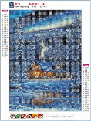 Full Diamond Painting kit - Winter snow scene