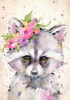Full Diamond Painting kit - Beautiful color Raccoon