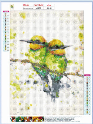 Full Diamond Painting kit - Watercolor hummingbird