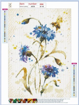 Full Diamond Painting kit - Blue Cornflower