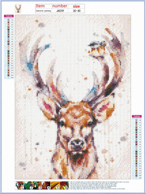 Full Diamond Painting kit - Deer and bird