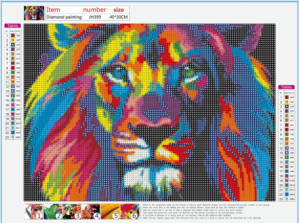 Full Diamond Painting kit - Color lion