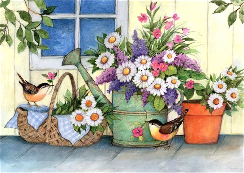 Full Diamond Painting kit - Flowers and birds