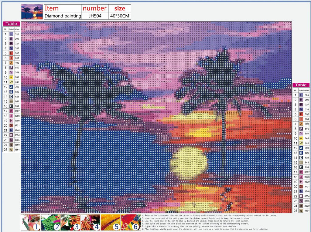 Full Diamond Painting kit - Coconut tree at sea
