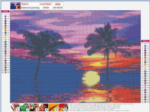 Full Diamond Painting kit - Coconut tree at sea