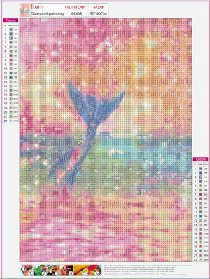 Full Diamond Painting kit - Shiny Pink Mermaid