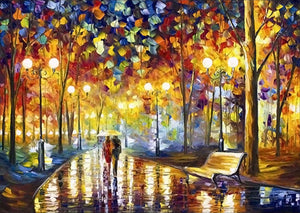 Full Diamond Painting kit - Pedestrians on colorful streets