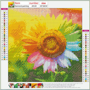 Full Diamond Painting kit - Rainbow sunflower
