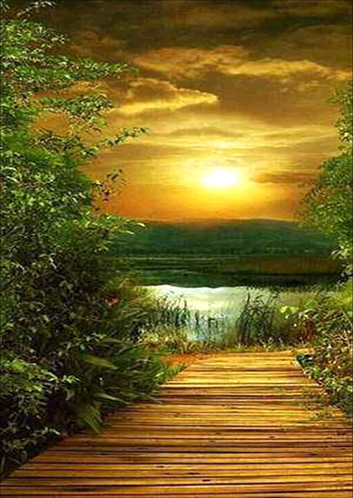 Full Diamond Painting kit - Beautiful lake sunset scenery