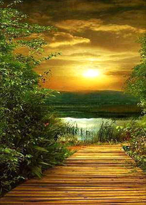 Full Diamond Painting kit - Beautiful lake sunset scenery