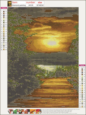 Full Diamond Painting kit - Beautiful lake sunset scenery