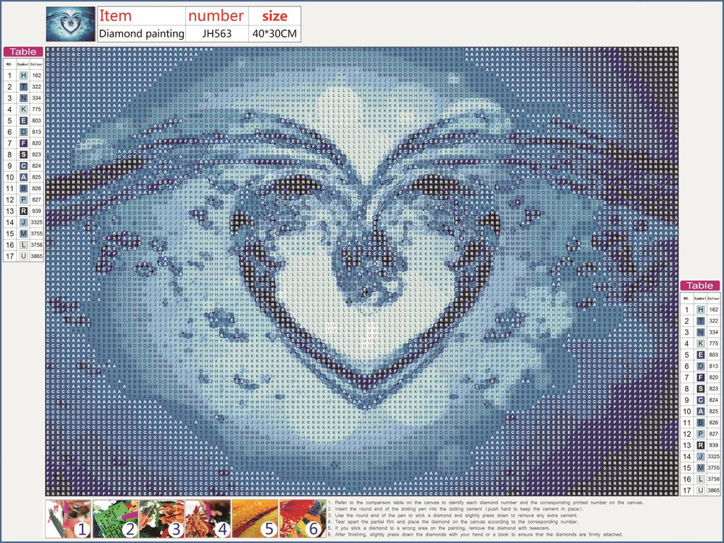 Full Diamond Painting kit - Water drop heart